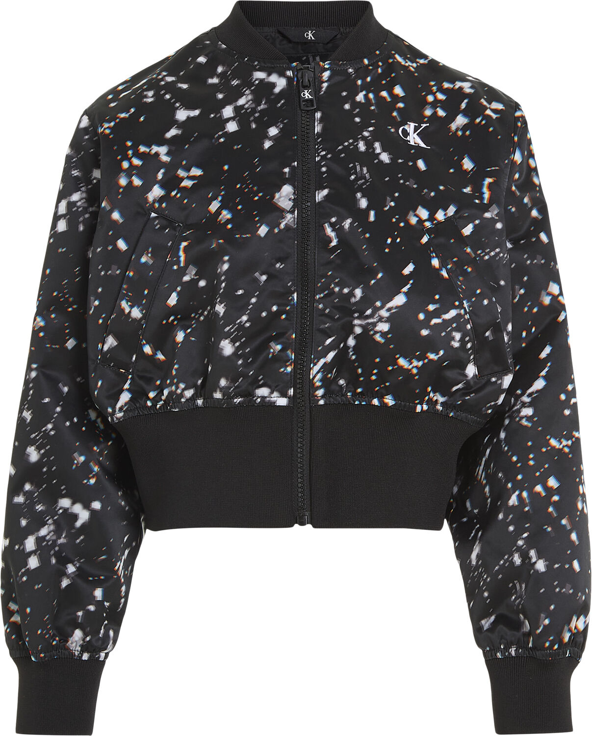 CRYSTAL AOP SATIN BOMBER