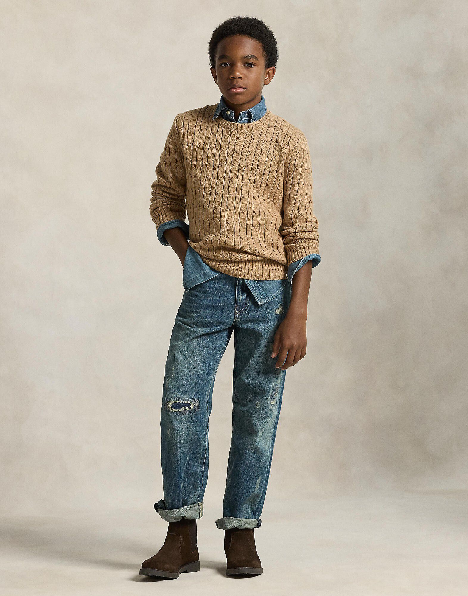 Cable-Knit Cotton Sweater
