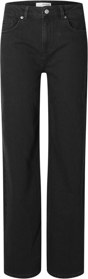 SLFALICE HW WIDE LONG BLACK JEANS N