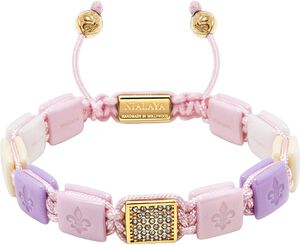 Women's White, Cream, Soft Pink & Lavender Ceramic Flatbead