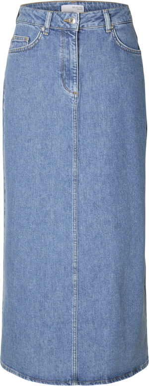 SLFERIN HW LONG FLAR MID BLU DENIM
