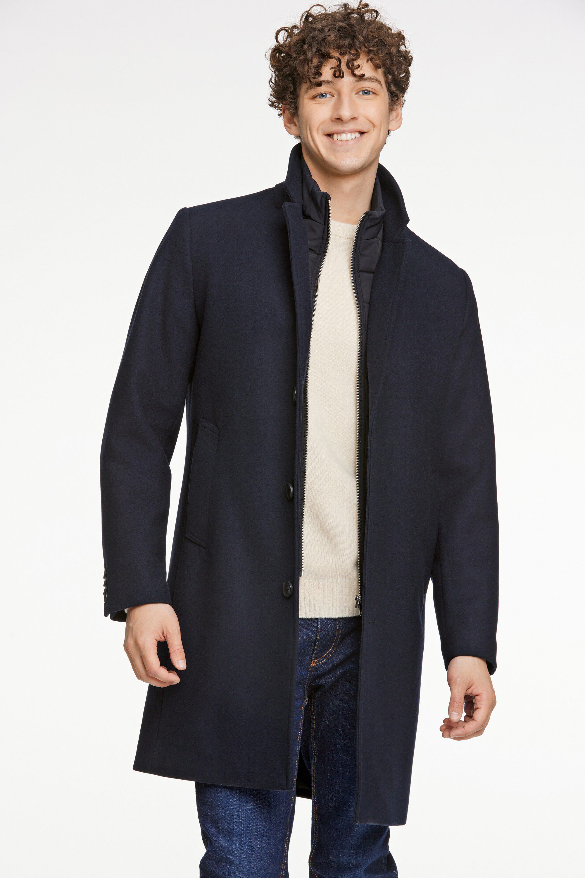 Detachable collar lapel coat