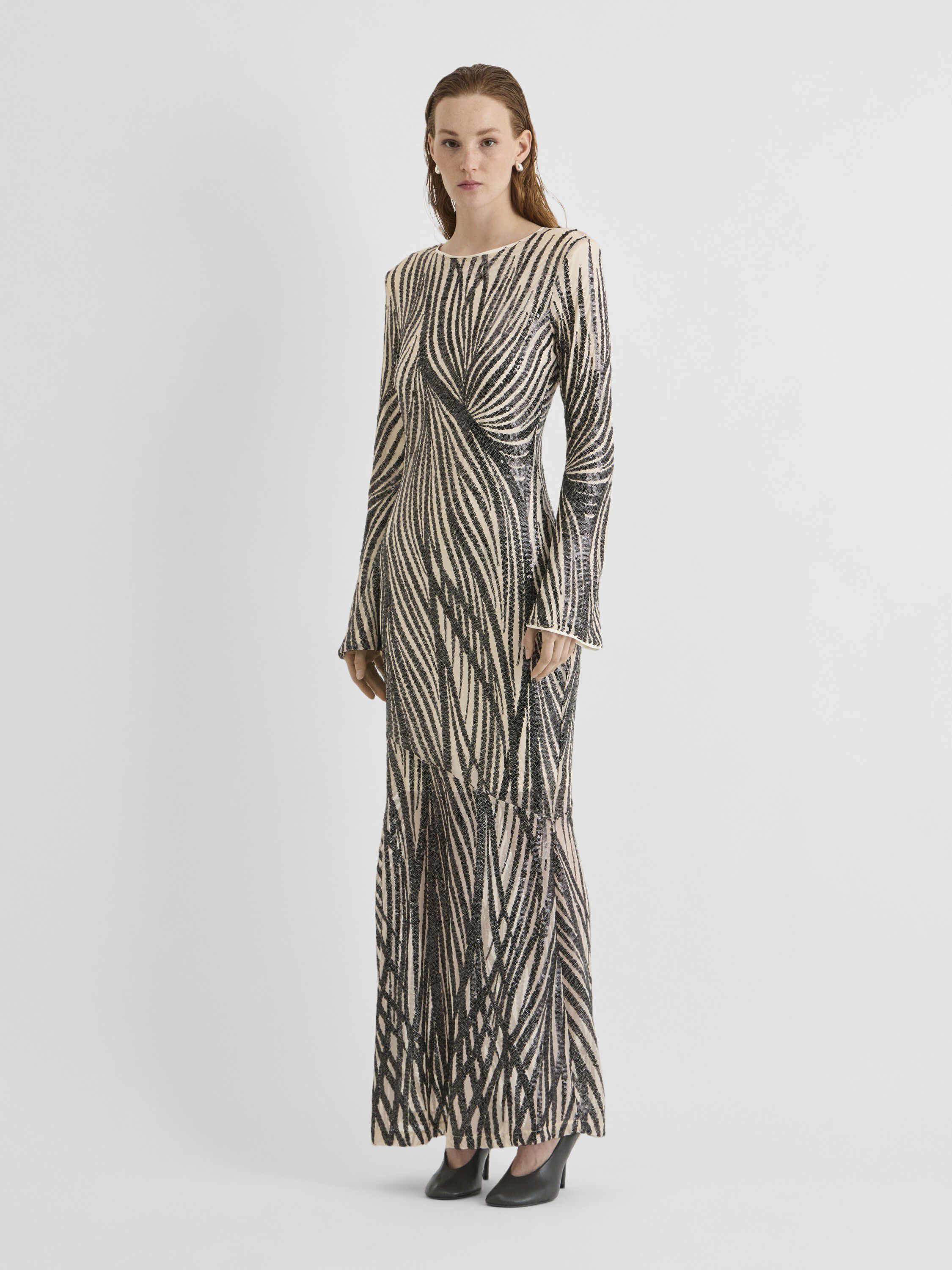 Rouleona L/S O-Neck Maxi Dress/Ev/Pf