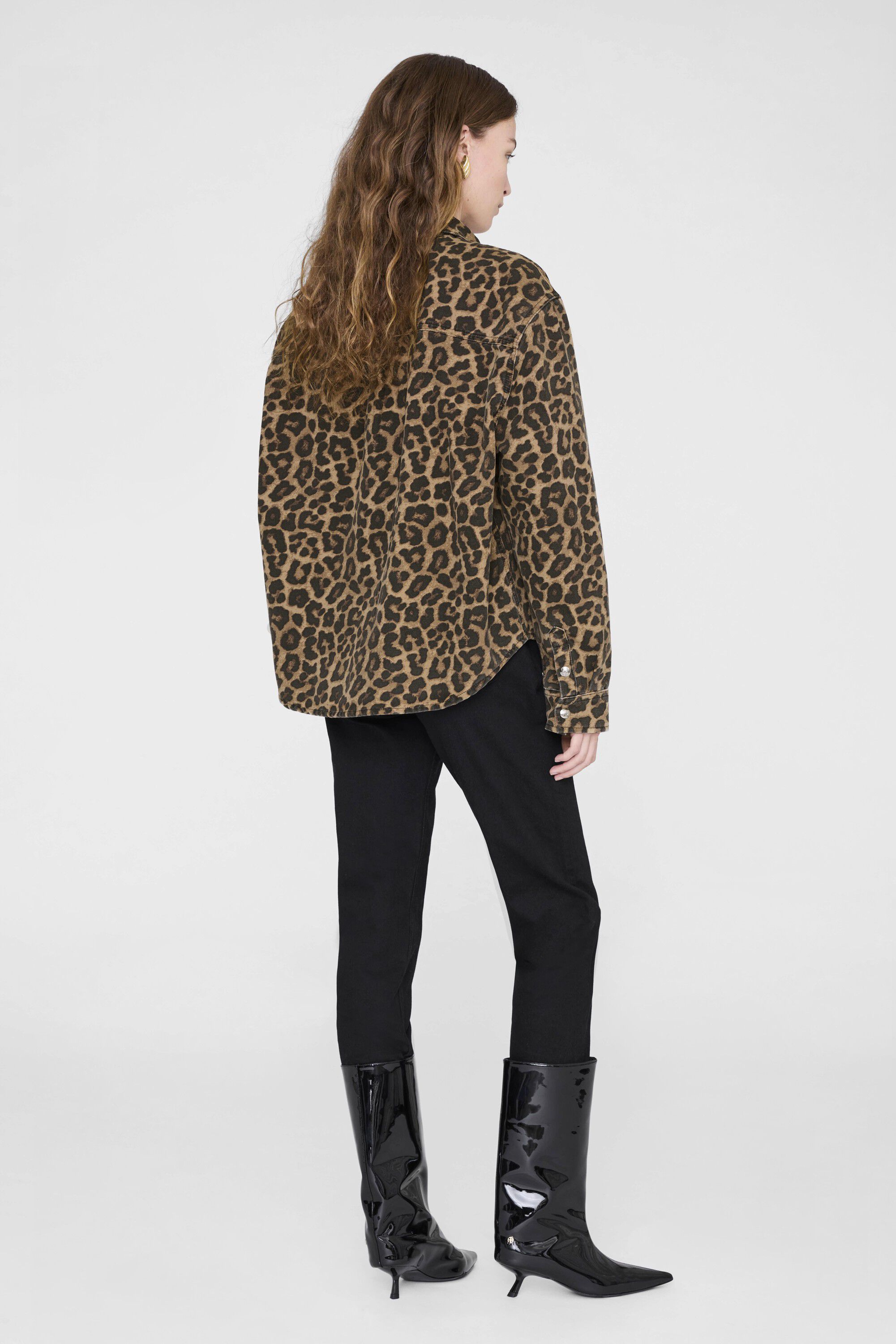 PAXTON SHIRT - BLACK AND BROWN LEOPARD