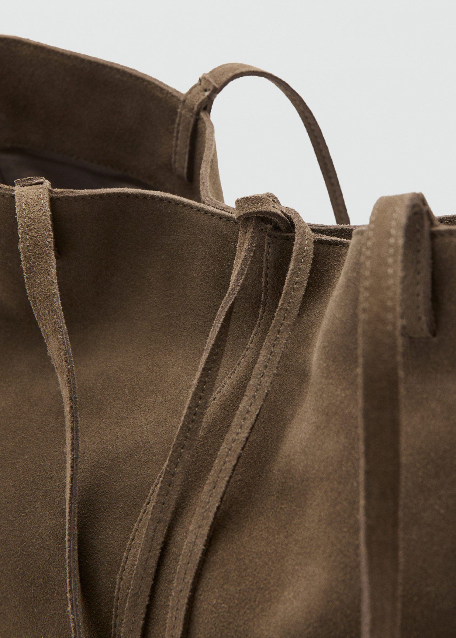 Suede leather shopper bag