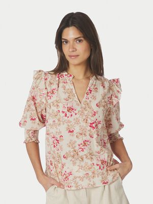 Davina Flower Rose Blouse