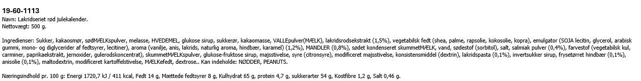 Lakridseriet 500 gr r&oslash;d
