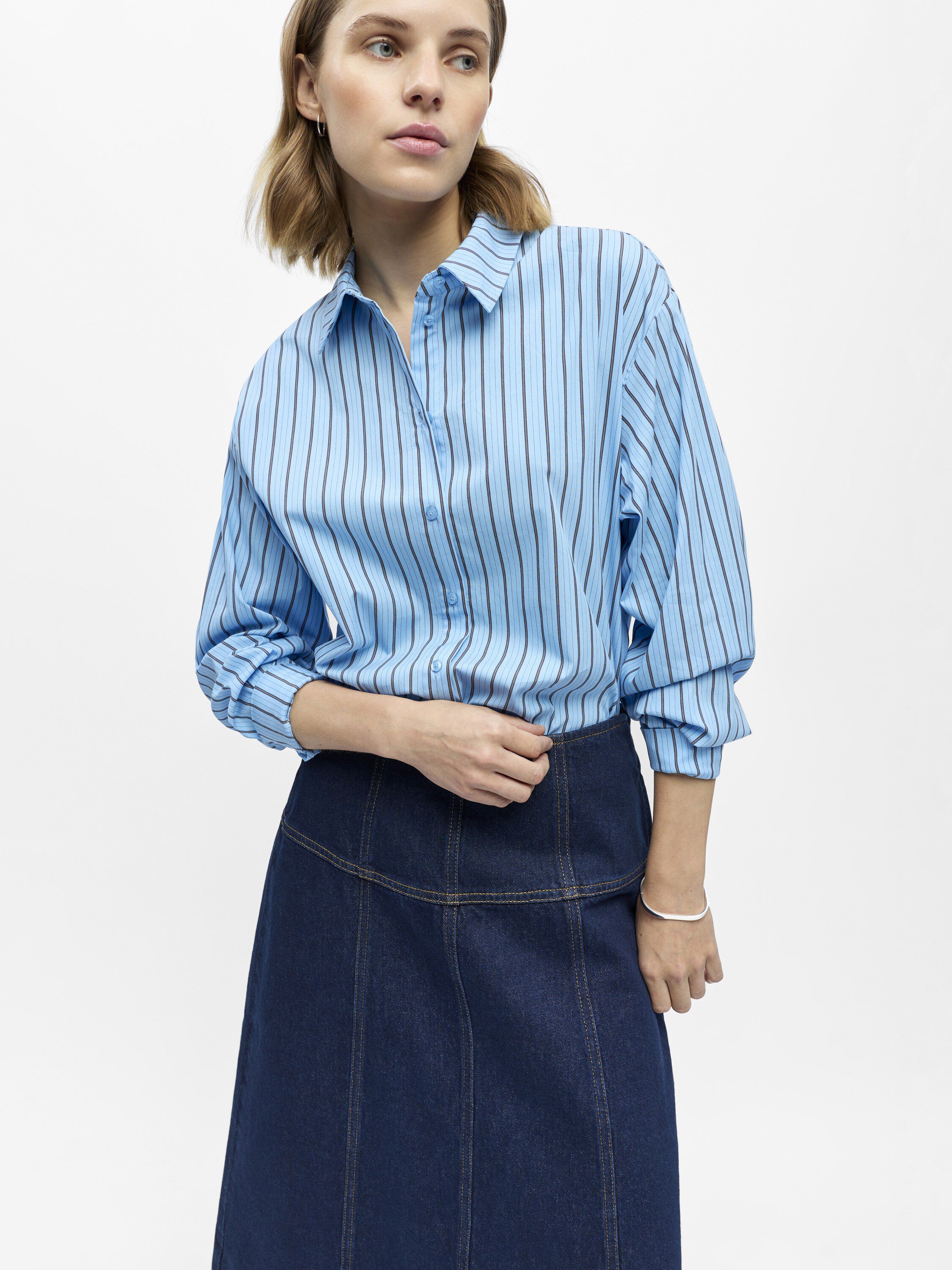 OBJRINE MW MIDI DENIM SKIRT E TNE 2