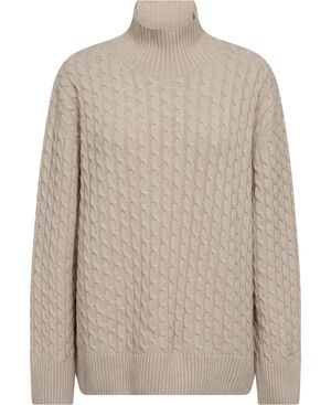 CABLE KNIT MOCK NECK