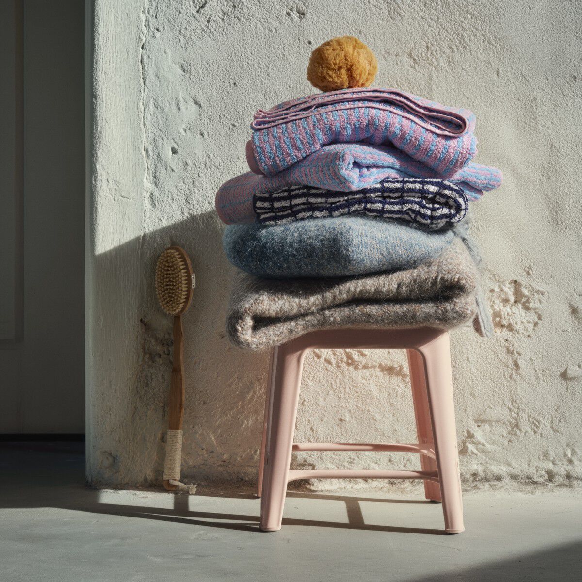 Nuance H&aring;ndkl&aelig;de 50x100 cm lys bl&aring;/rosa