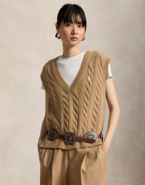 Cable-Knit Wool-Cashmere Sweater Vest