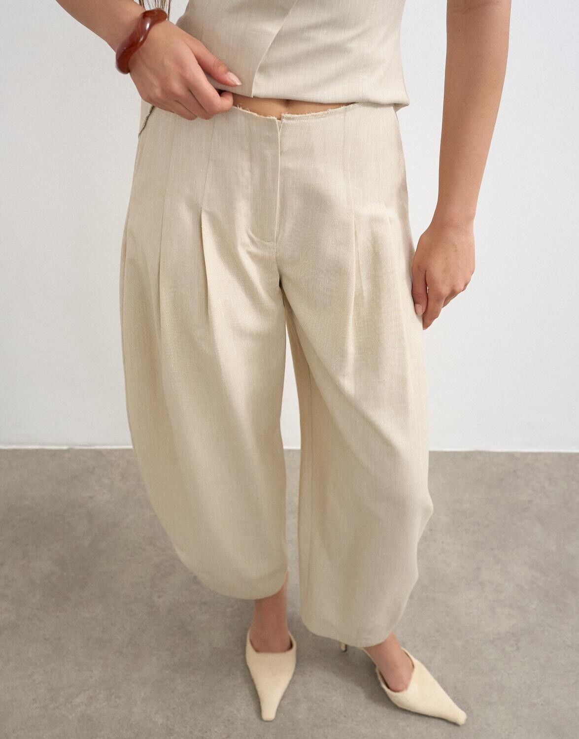 TSSINA BARREL LEG TROUSER WVN