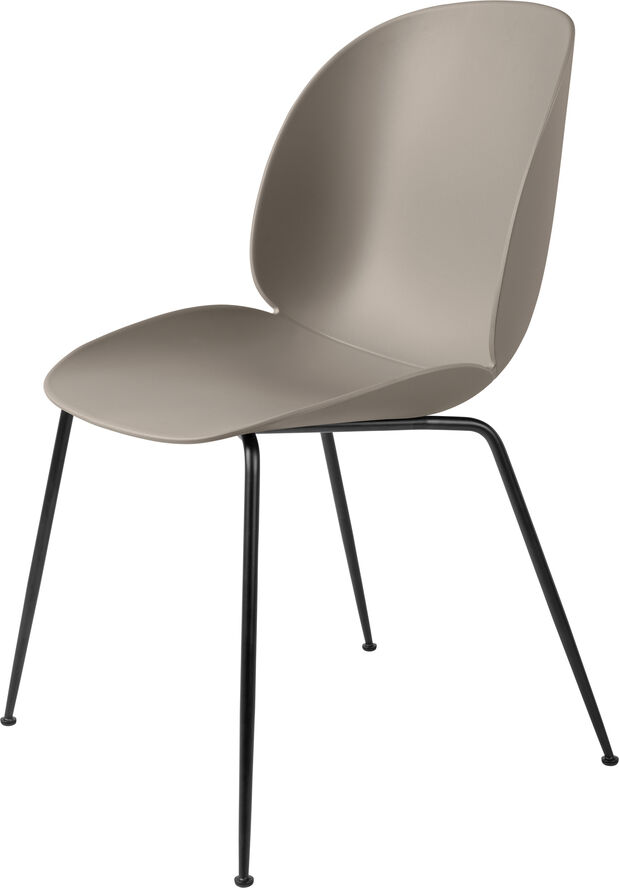 Beetle Dining Chair - Un-Upholstered, Conic base Black Matt
