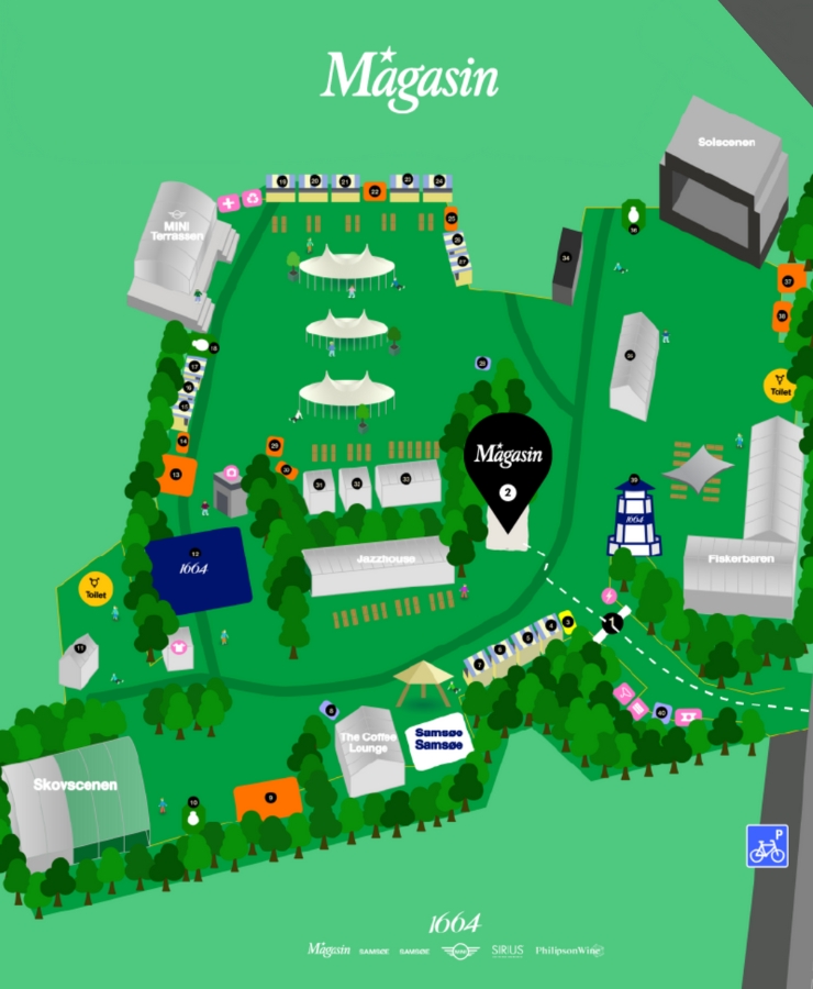 Kort over festivalplads