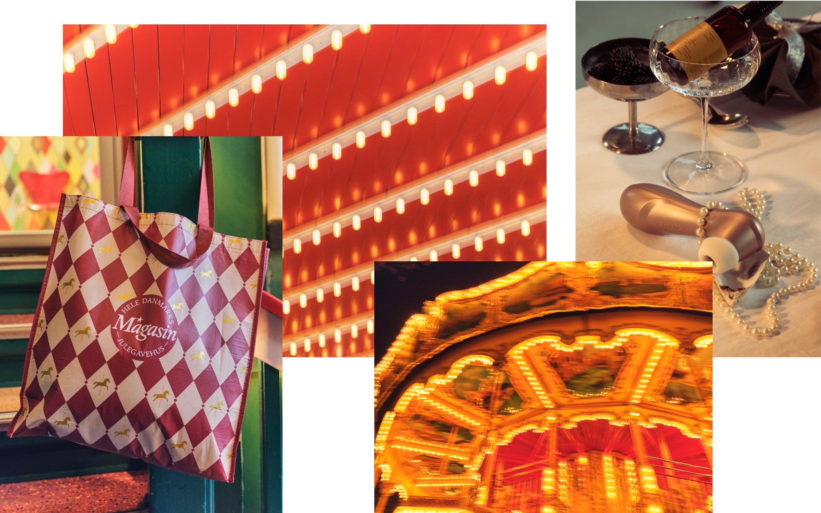 kollage med vibrator og julelys