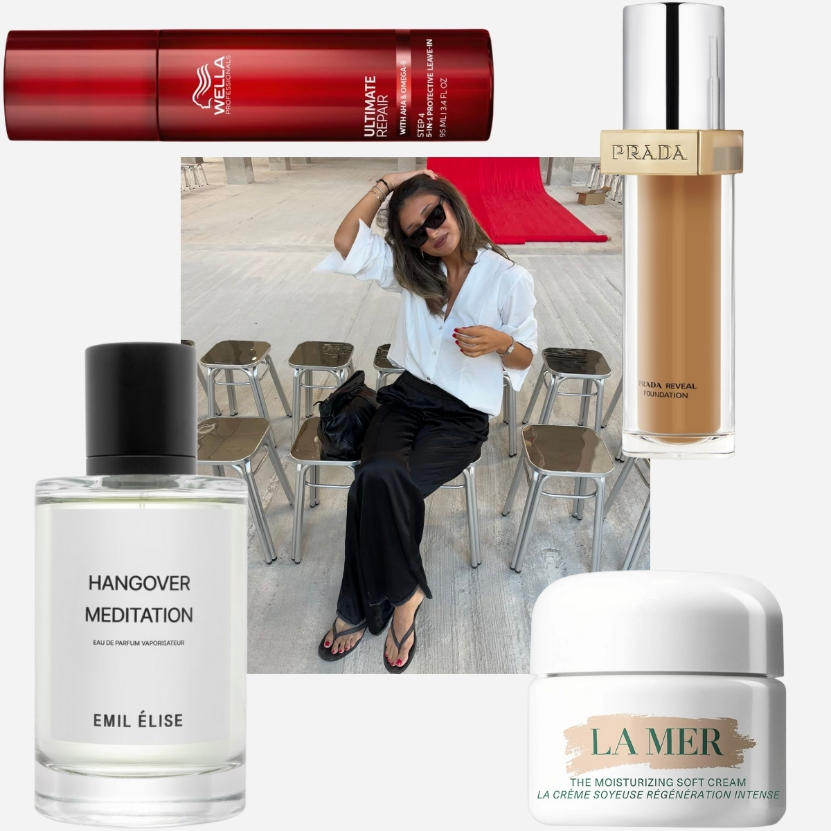 kollage med sk&oslash;nhedsprodukter