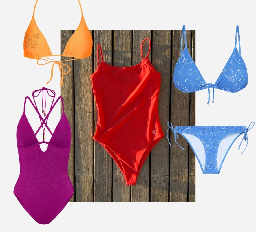 Kollage med bikinier