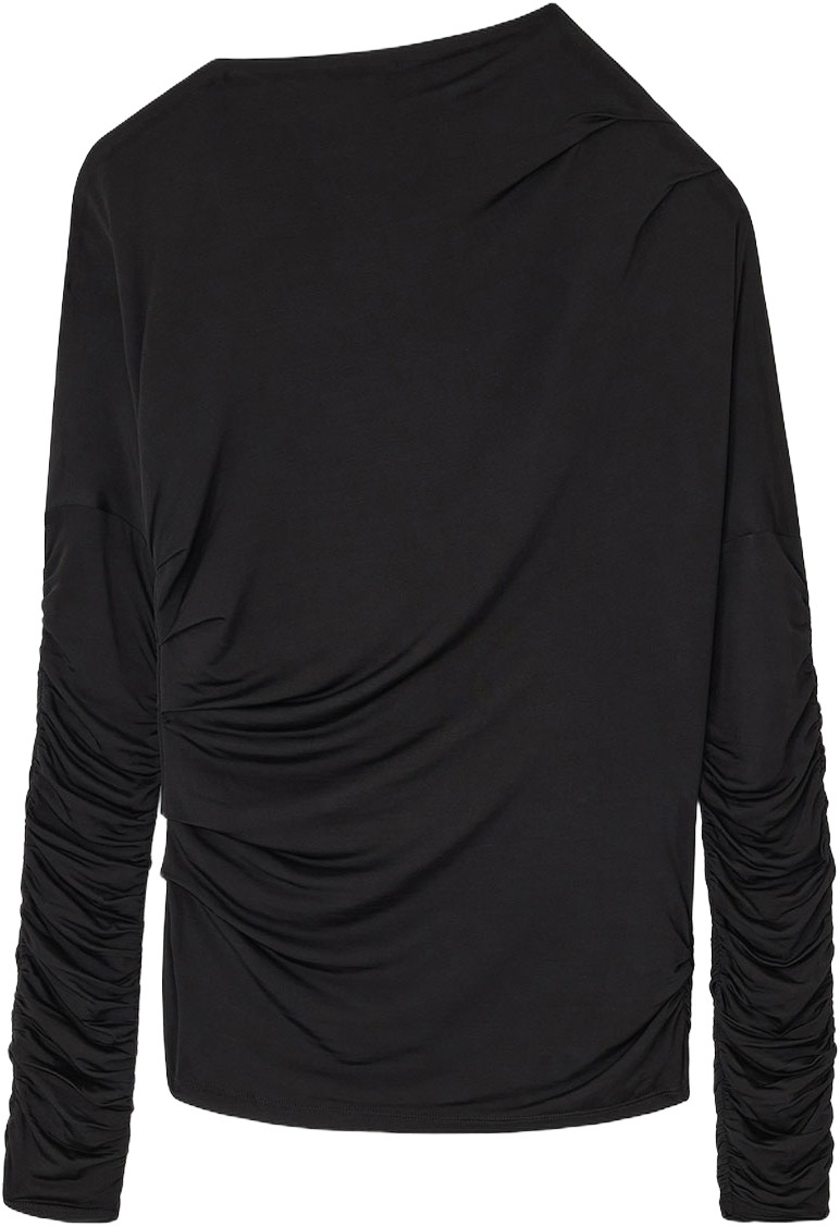 Shiny Jersey Ruched Top