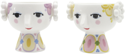 Eva Fyrfadsstage Ø6. 5 cm Gul/lavendel 2 stk.