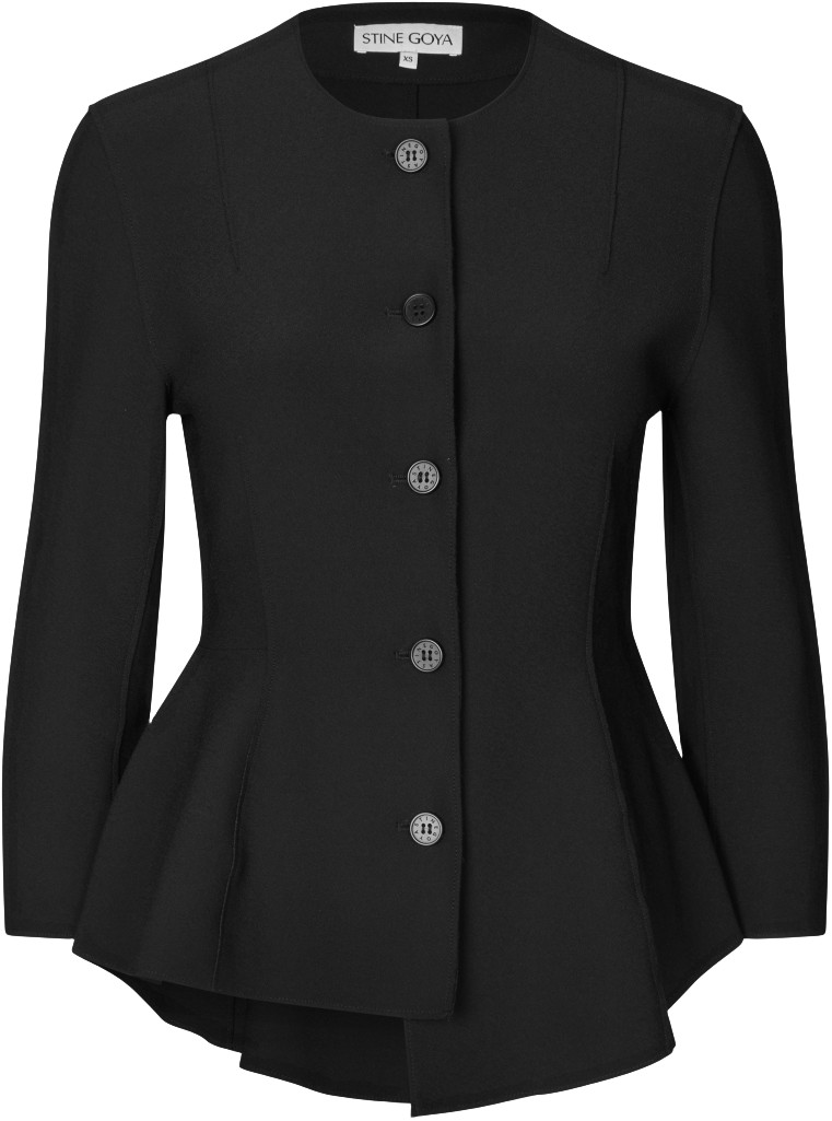 2525 Doublelayer Crepe, Flared Button-up Top