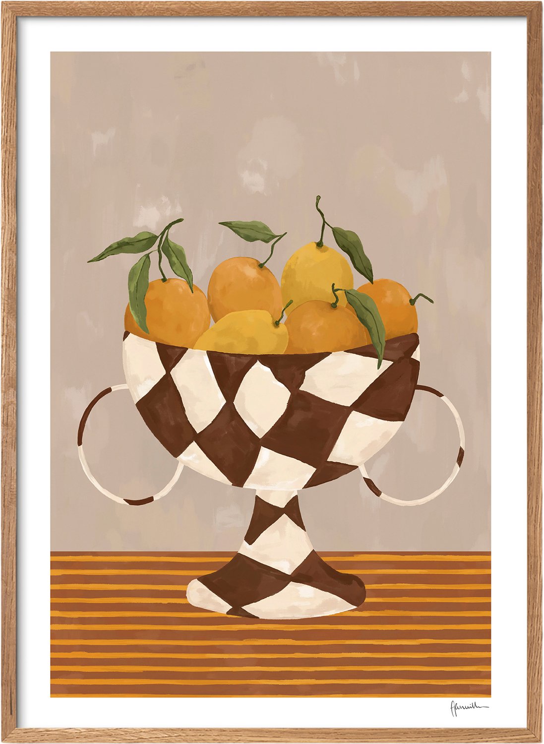 The Poster Club x Frankie Penwill Lemons og Oranges in Checkered Vase