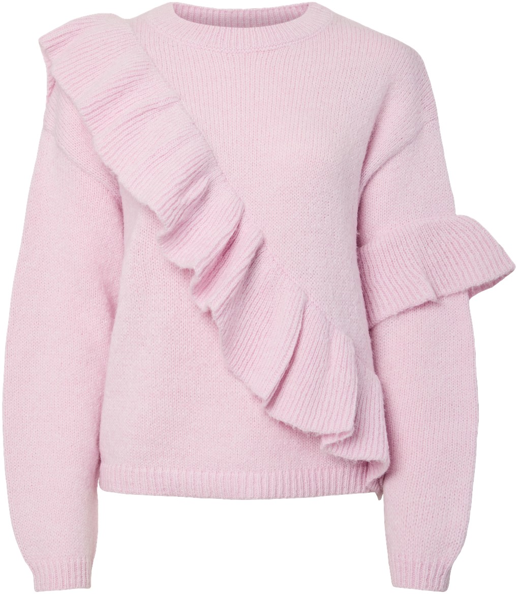 Pcnor LS Oneck Knit Frill Pullover