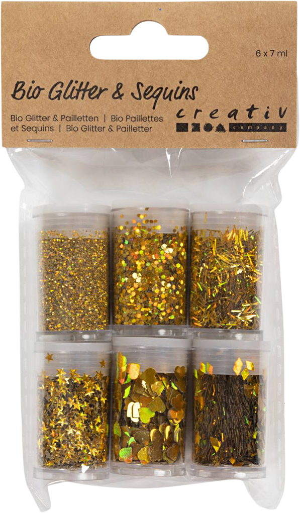 Bioglimmer & Pailletter Guld 6x7ml