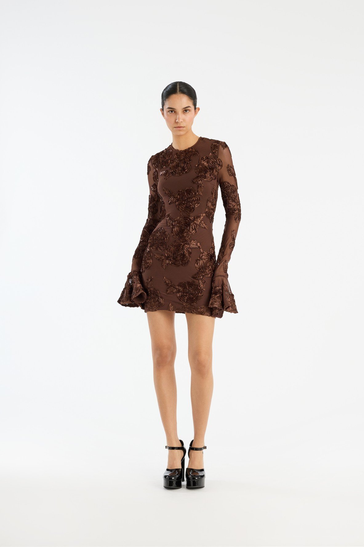 Flower Mesh Mini Dress
