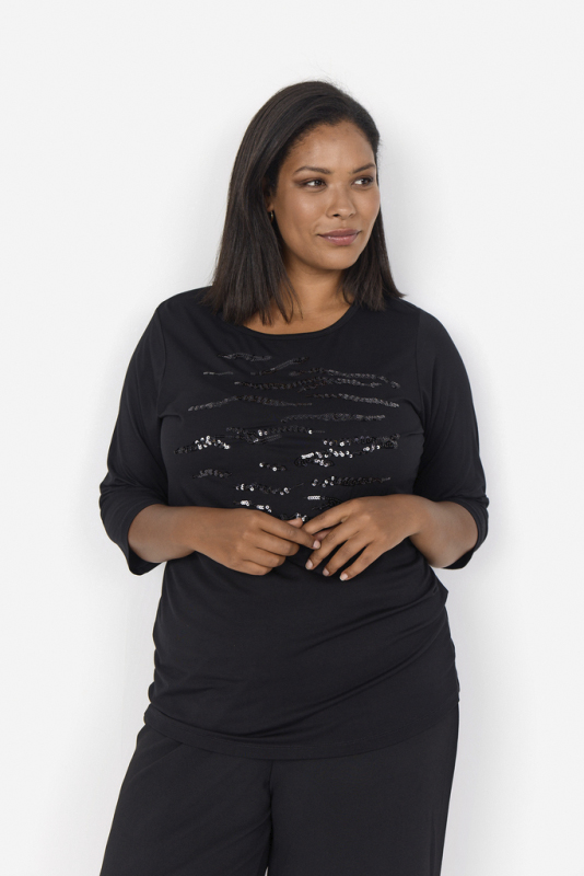 Curvy Wasibille 10 Bluse Sort