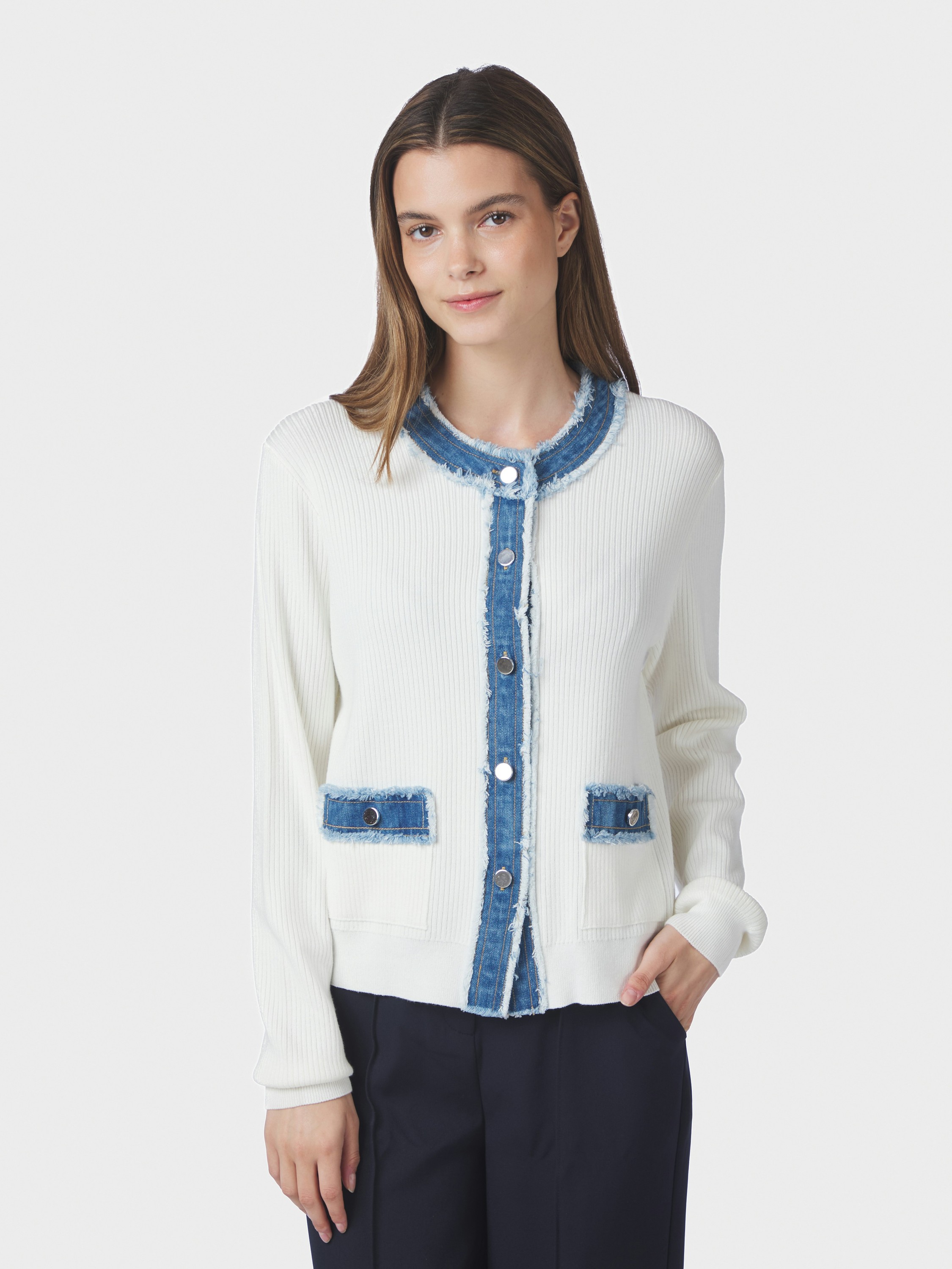Zelma Knit Denim Cardigan