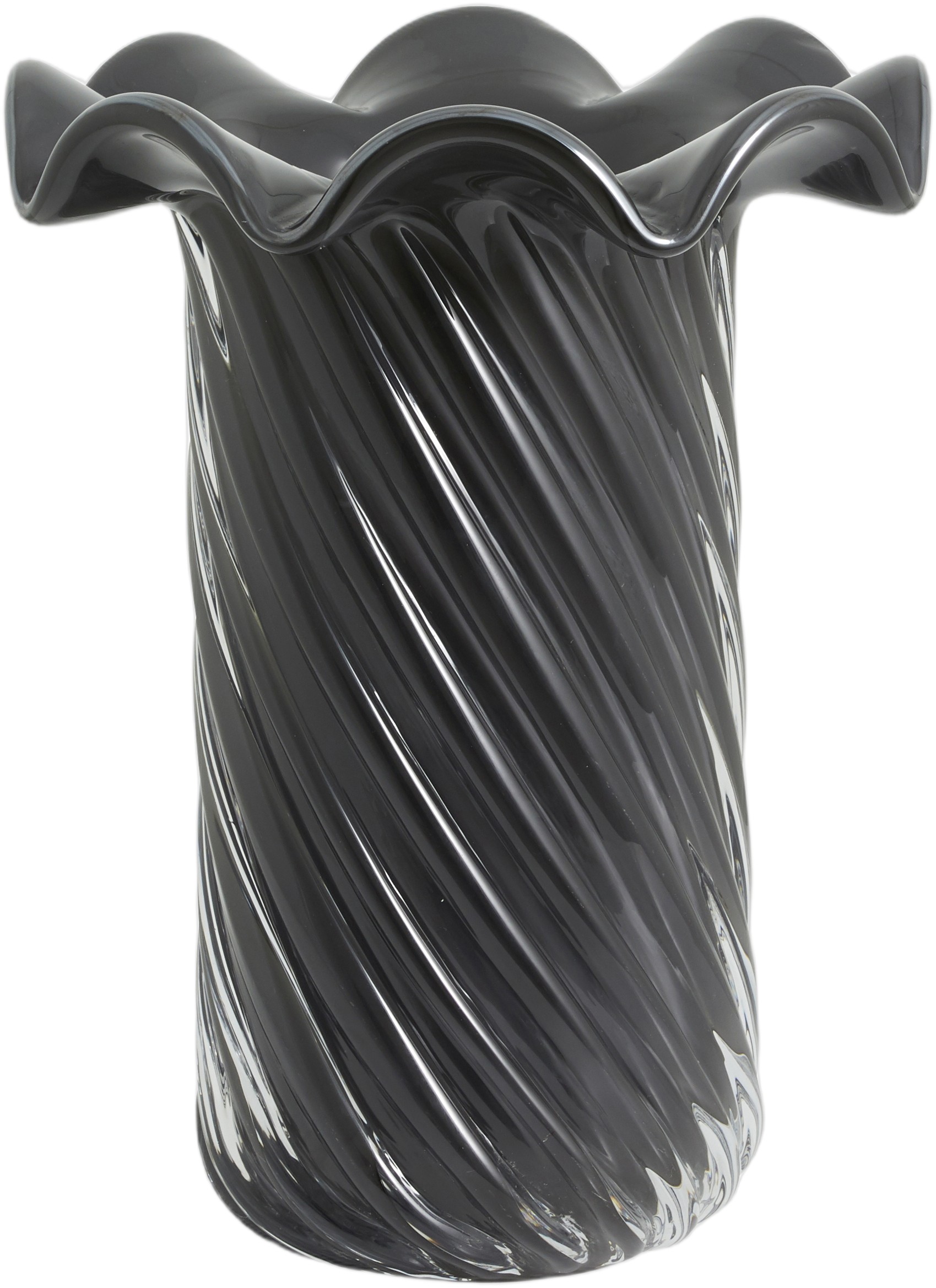 Koro Vase, Glass Grey