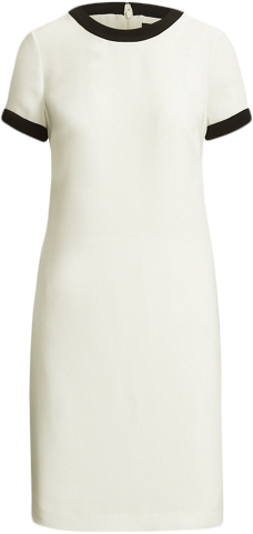 Twotone Short-sleeve Crepe Dress