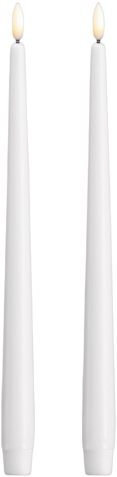 Moods & More LED Taper Candle, Silk, Slim, Classic White, - Køb til DKK 149 - Spar 25%