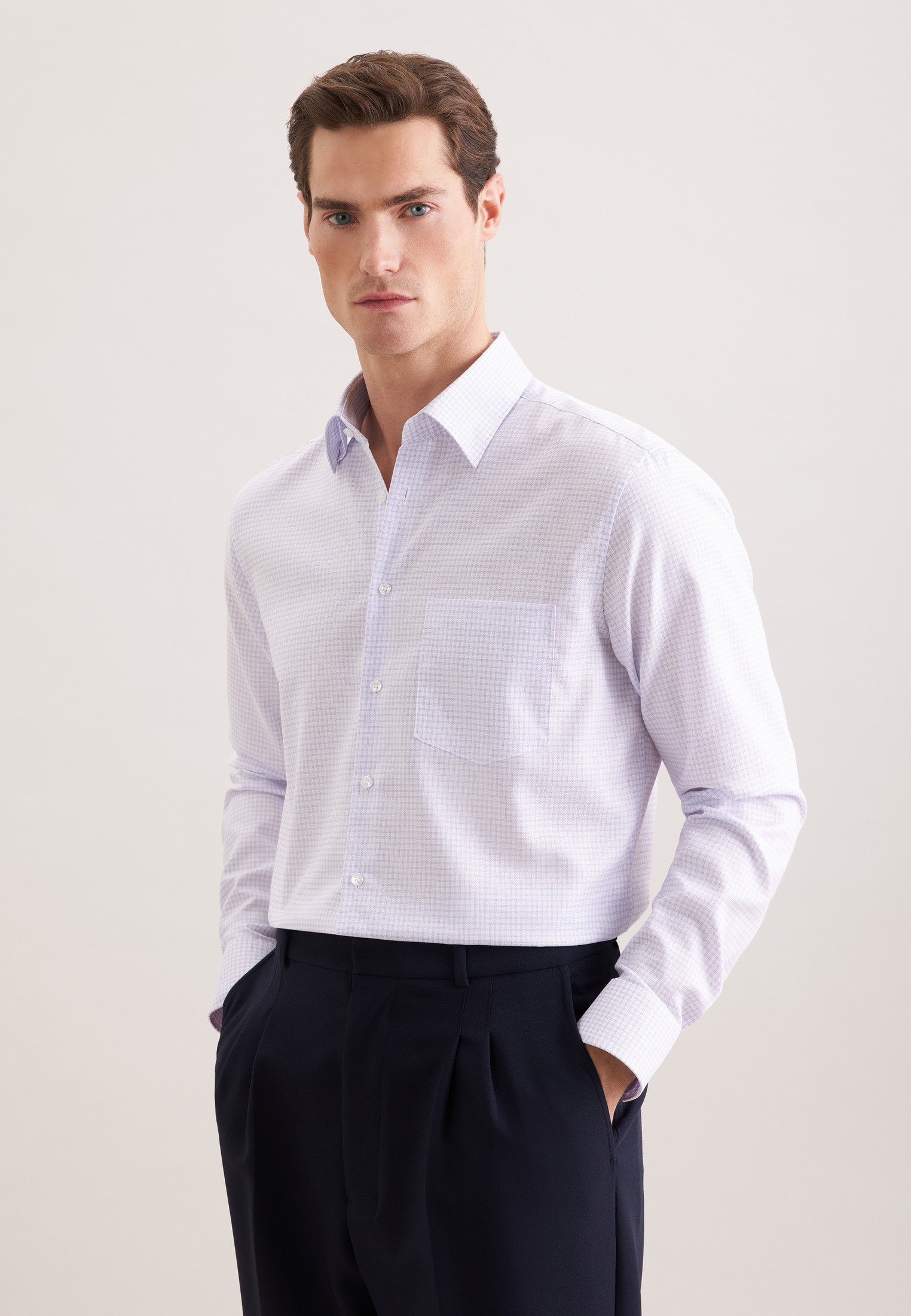 Business Shirt Regular 1/1 Coveredbutton-down-collar Check