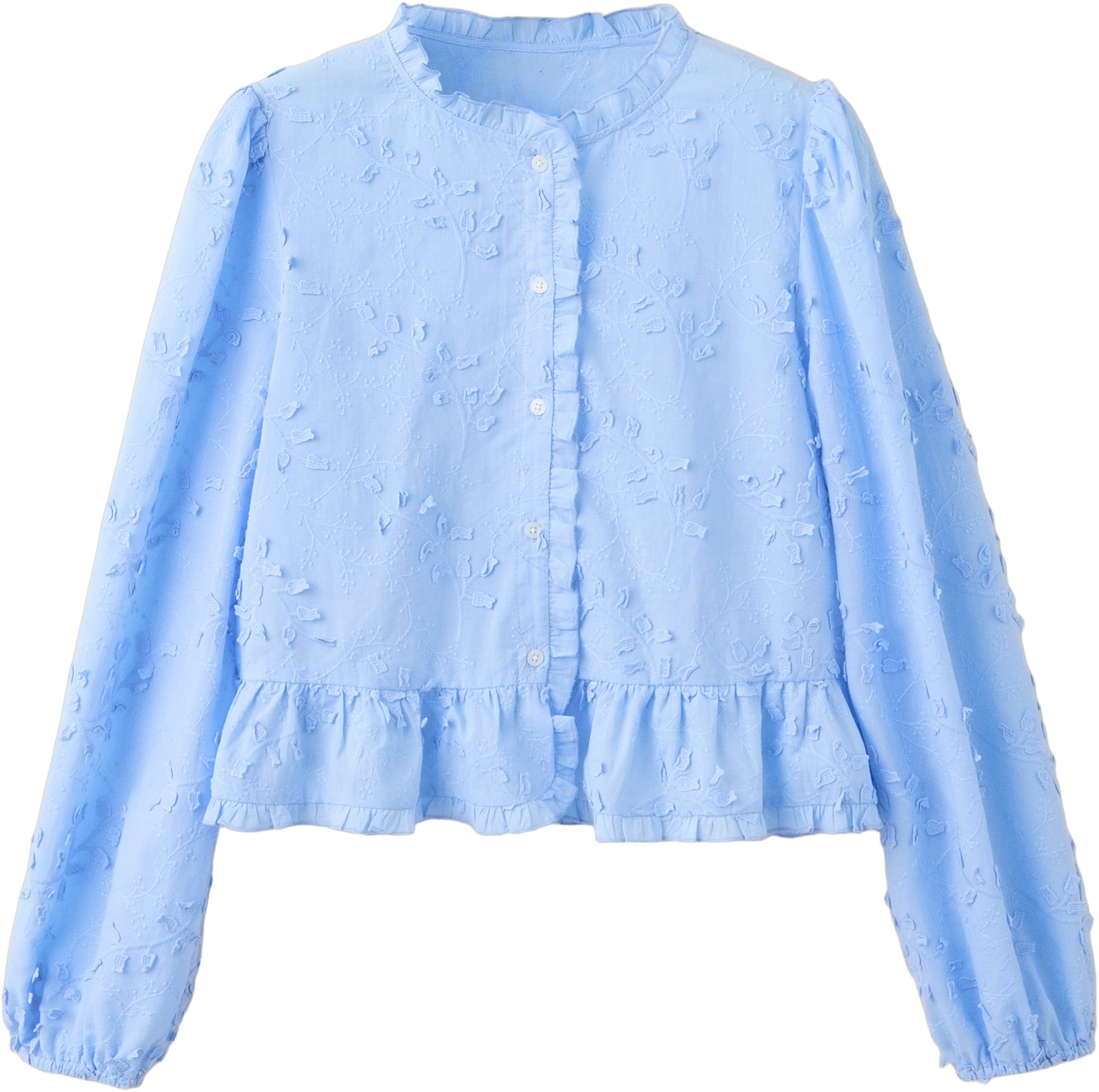 Embroidered Blouse With Frill Detai