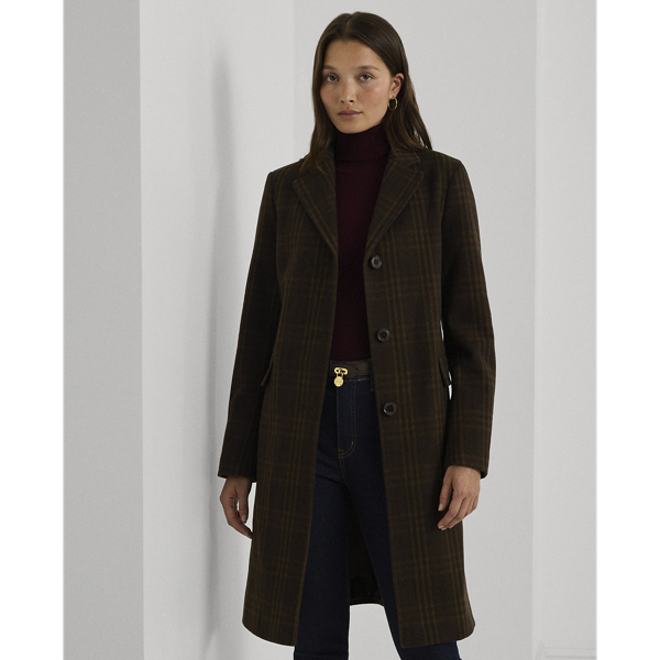 Loden Plaid Woolwool Sb Reefer 38