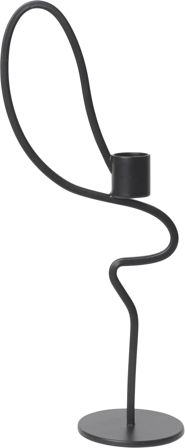 Valse Candle Holder High - Black