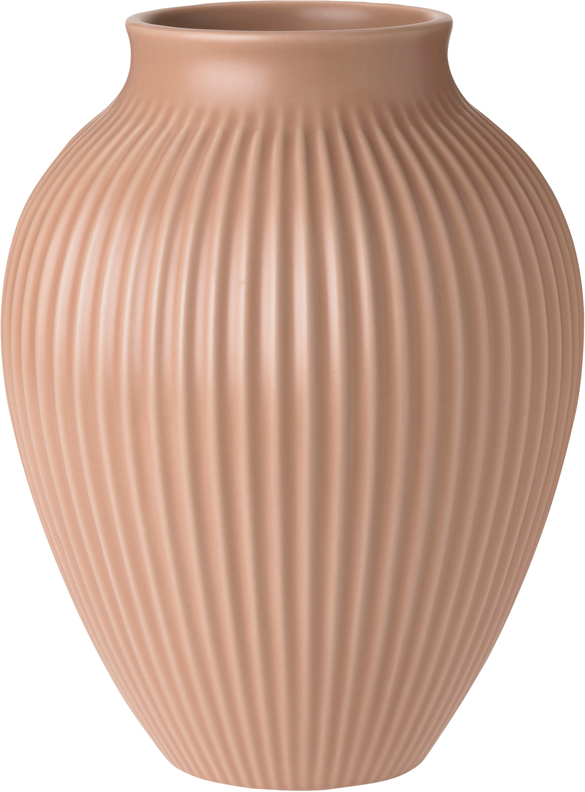 Knabstrup Vase H 20 cm Ripple mat Dusty Rose