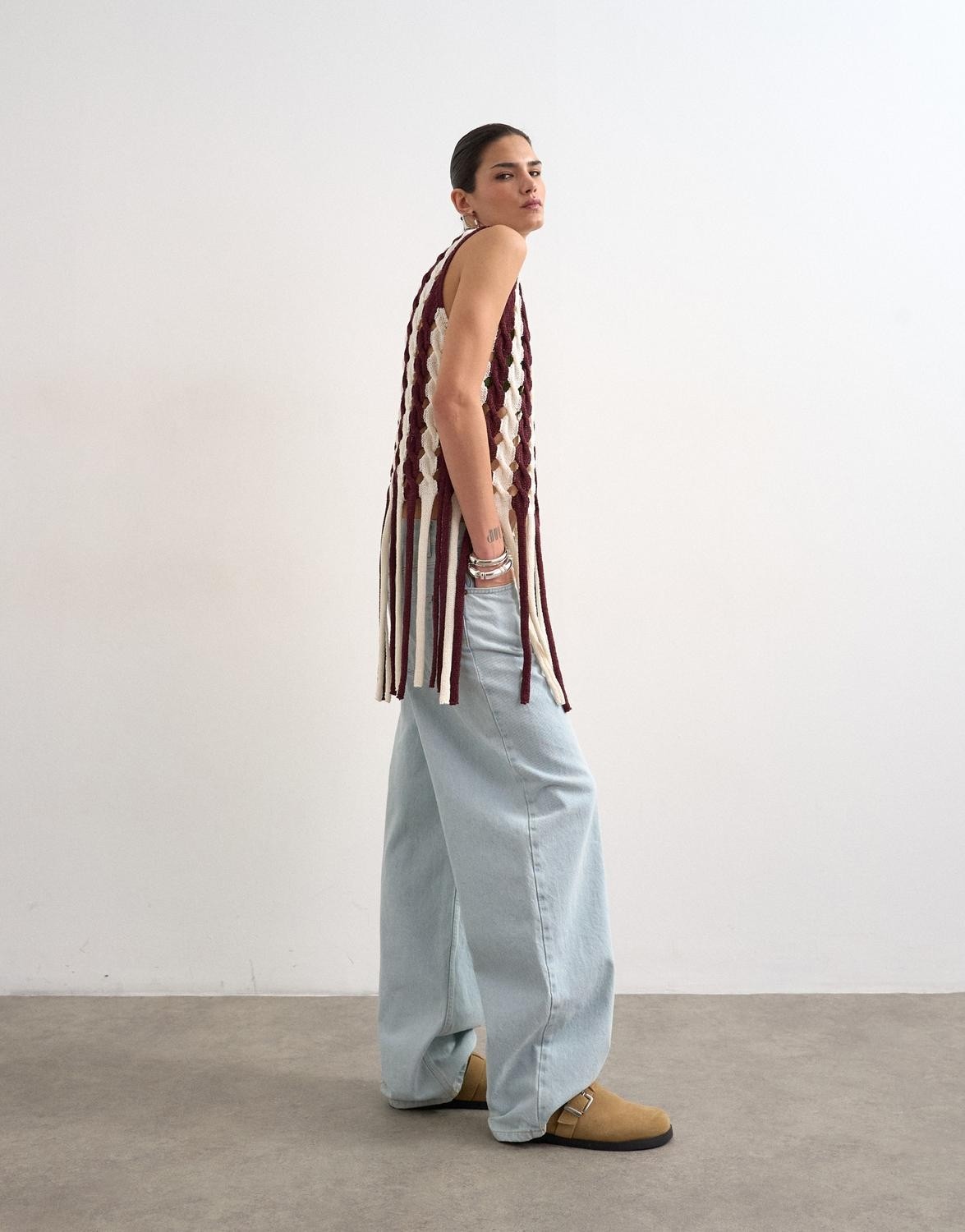 Tsfina Knitted Cable Tassel Tank