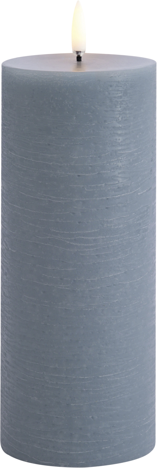 LED Pillar Candle, Hazy Blue, Rustic, 7,8 x 20,3 cm 4/24