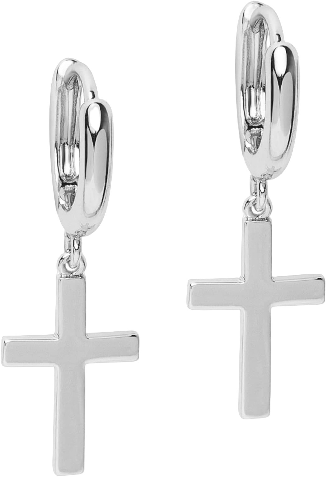 Women’s Small Cross Earrings in Silver