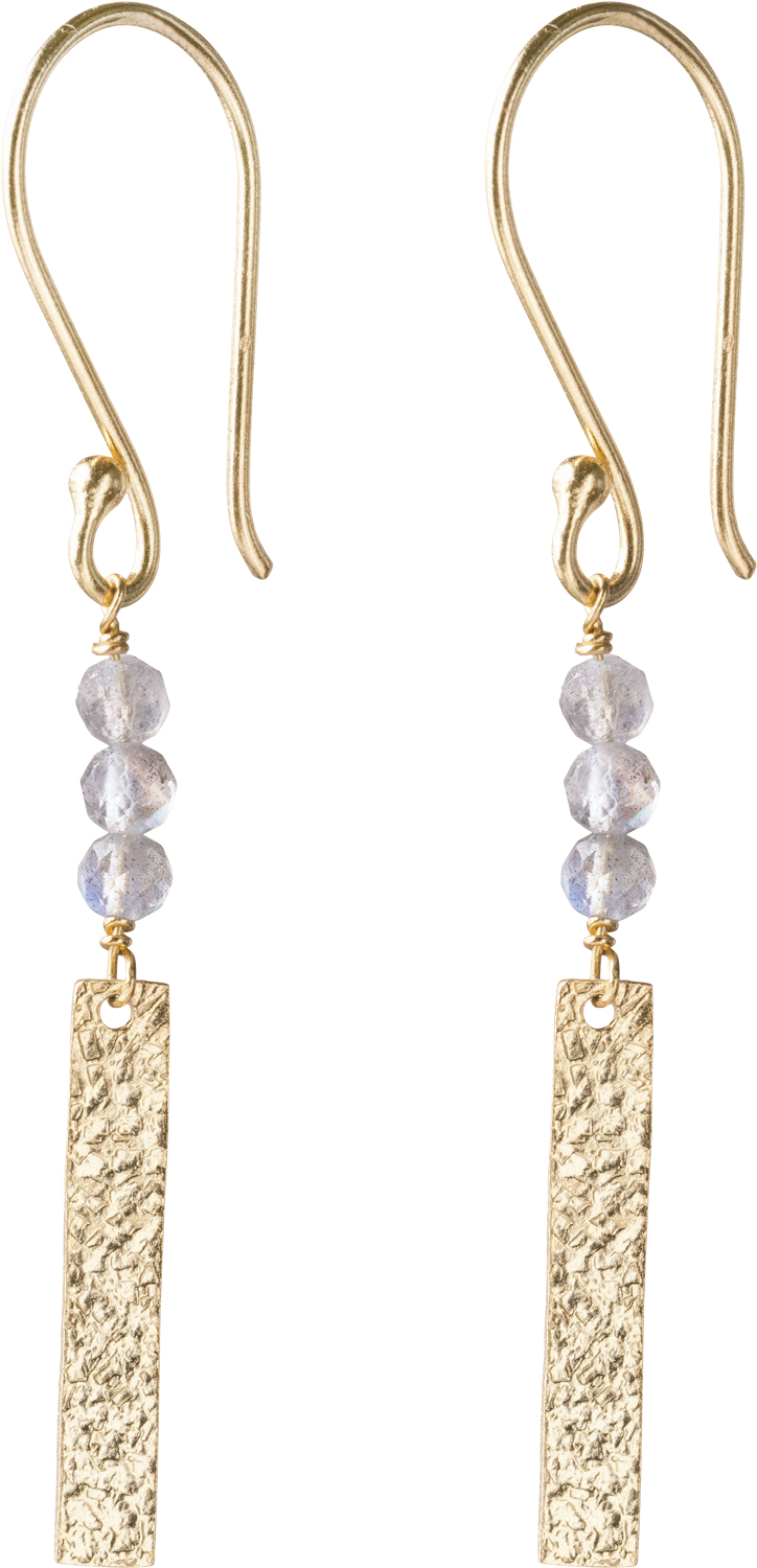 Bar Labradorite Earrings Gp