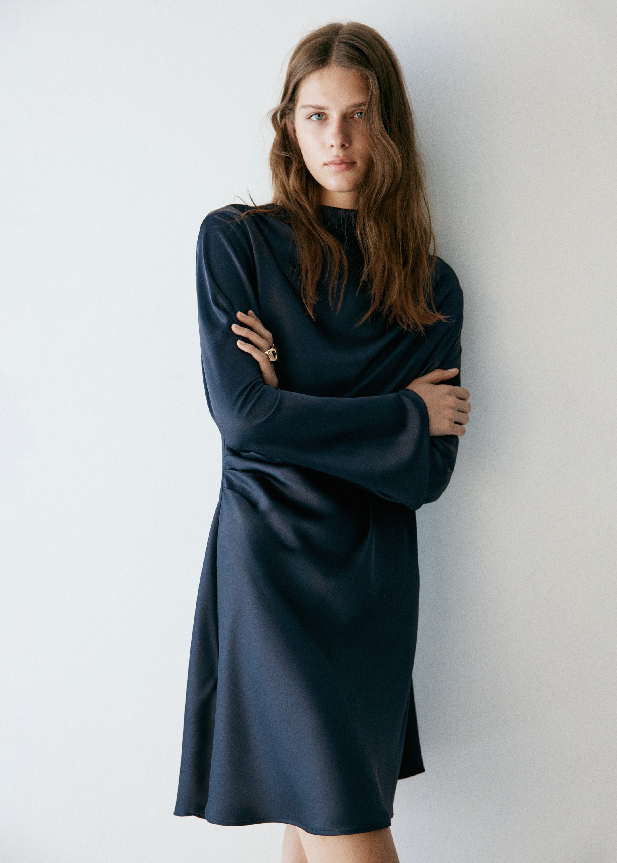 Satin Draped Dress