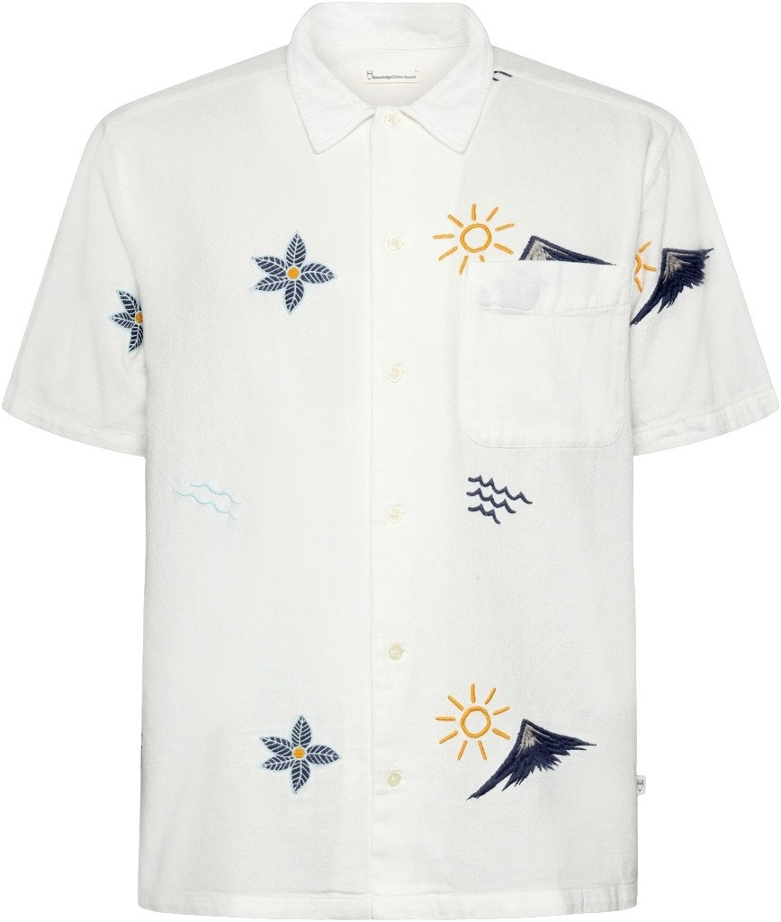 Box fit Short Sleeve Shirt With Embroidery Gots/vegan
