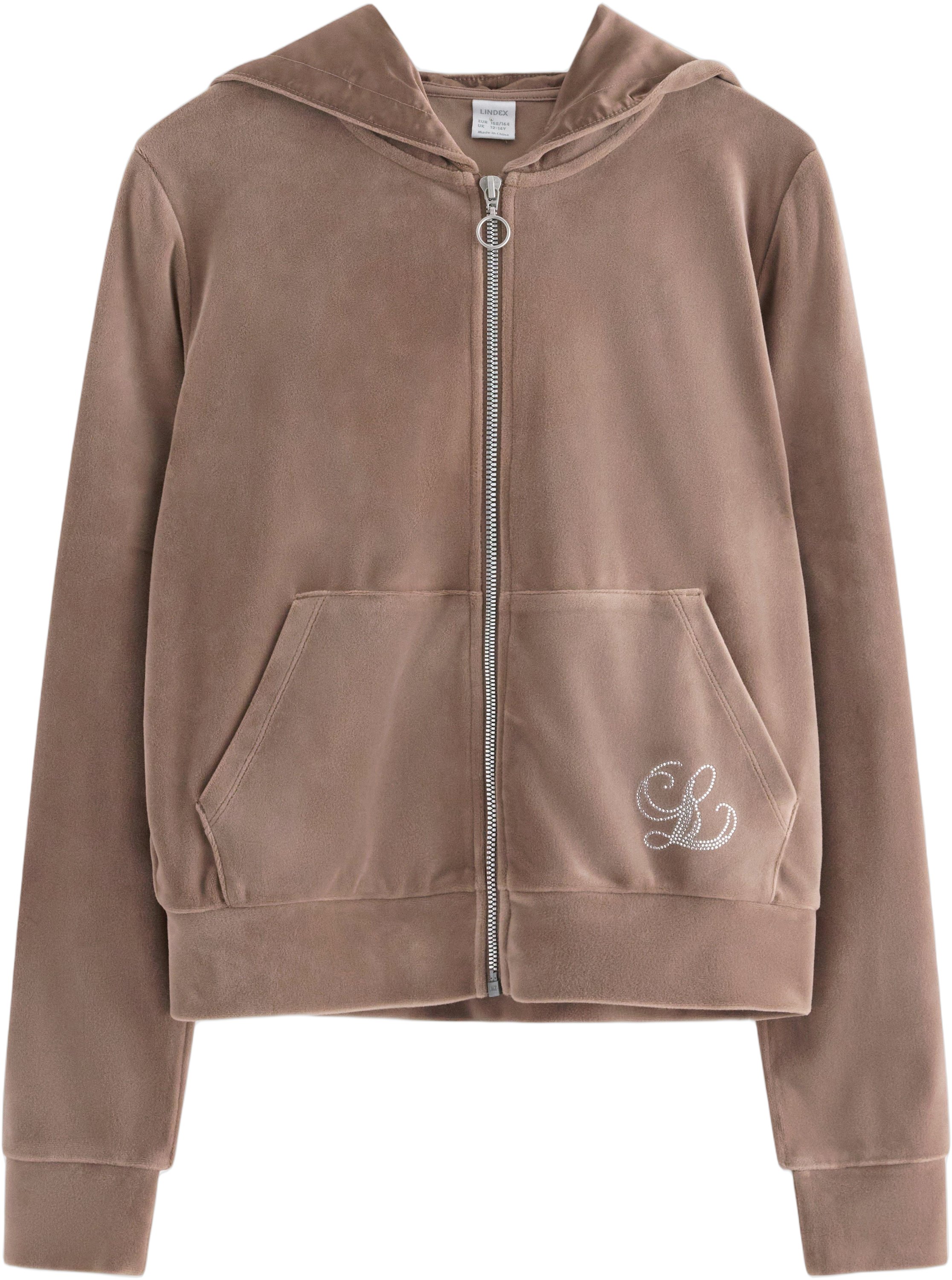 Velour Hoodie With Kangaroo Pockets Velour Hoodie With Kangaroo Pockets