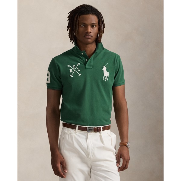 Custom Slim Fit Big Pony Mesh Polo Shirt