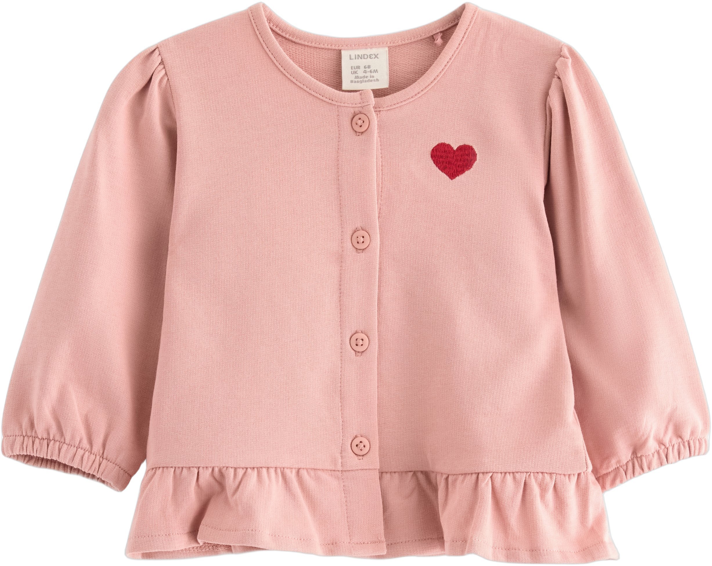 Myk Cardigan i Bomull med Volangdet