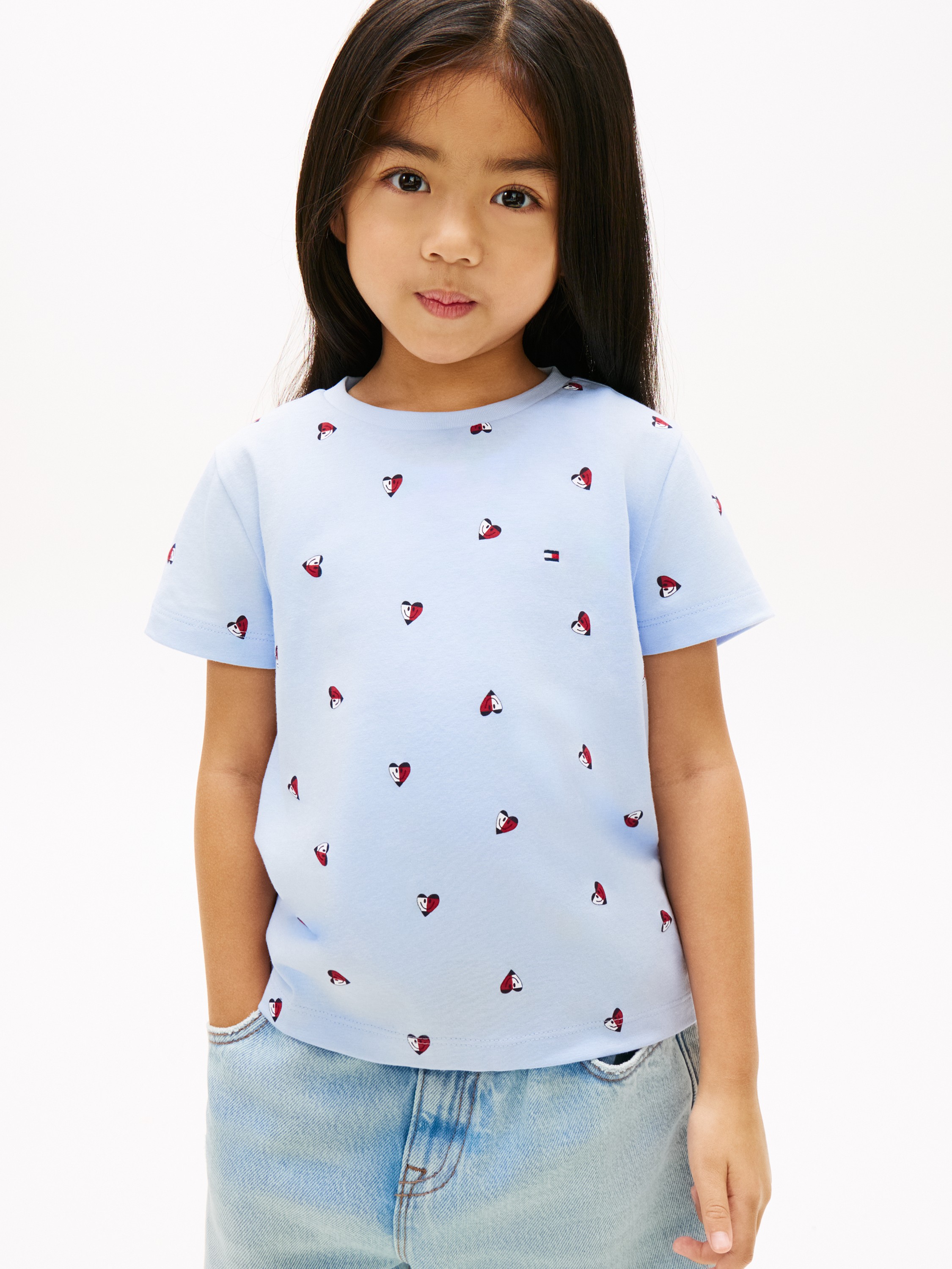 Smiley Heart Flag Print Tshirt