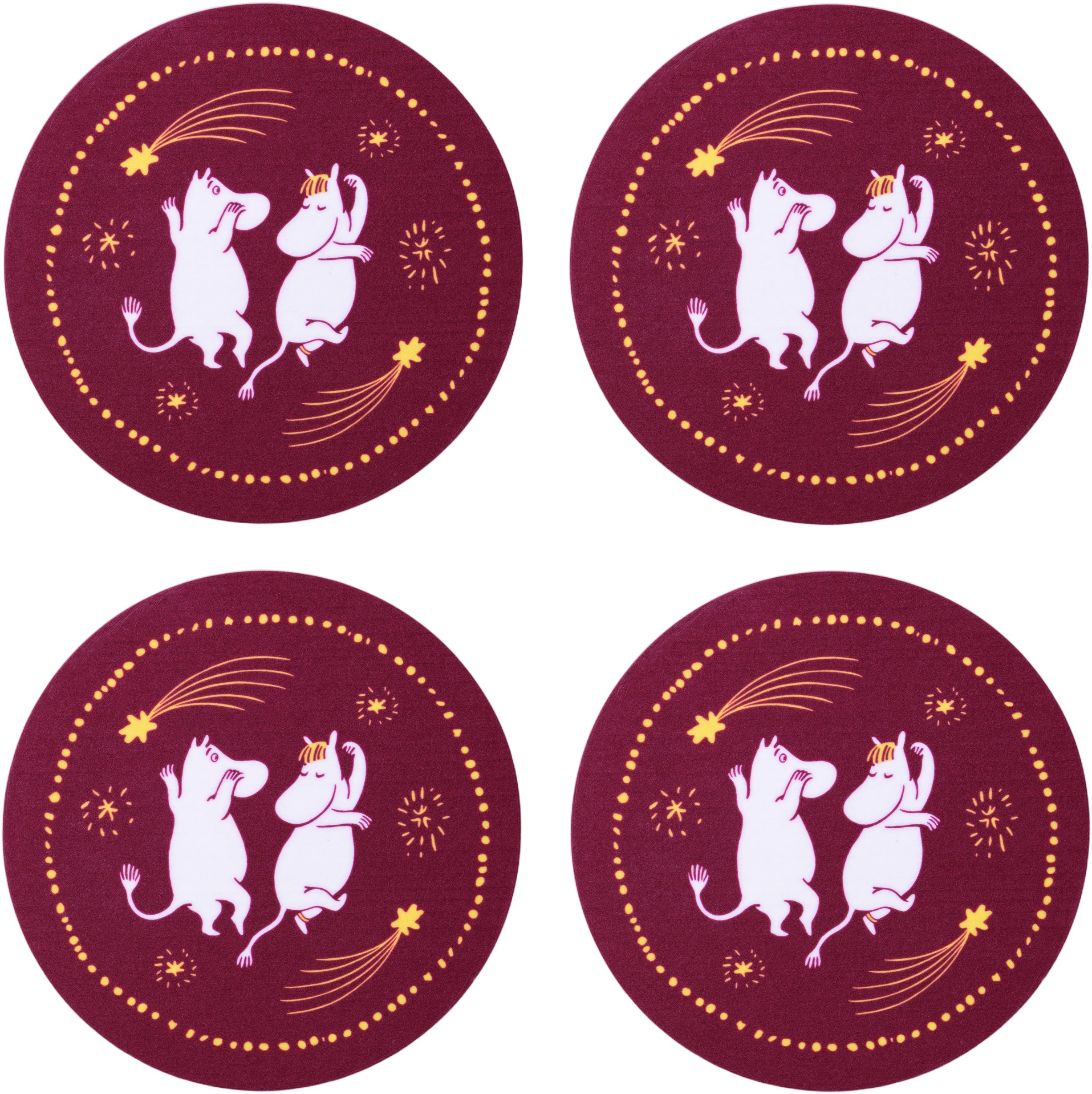 Moomin Arabia Bordskånere 4stk Festlige Øjeblikke