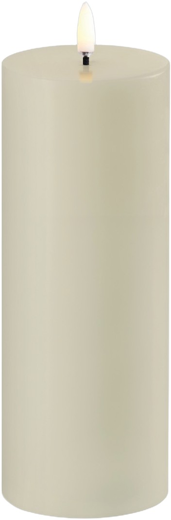 LED Pillar Candle, Oyster Grey, Smooth, 7,8×20 cm